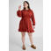 GREAT LOOKS jurk met textuur roodbruin