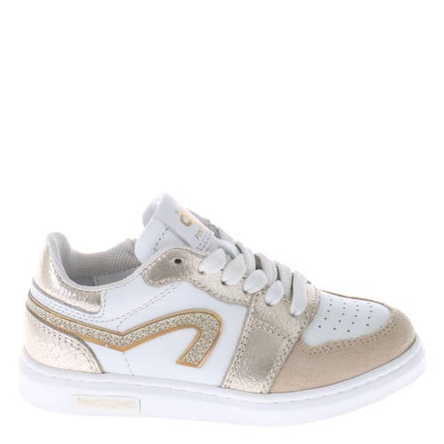 Pinocchio leren sneakers wit/goud