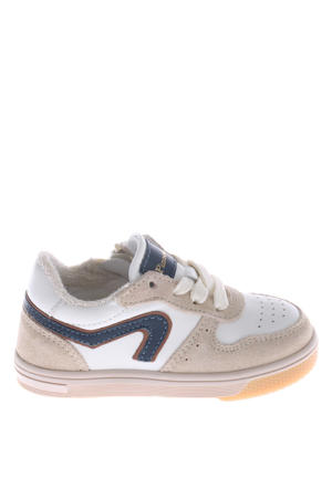 leren sneakers wit/beige