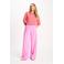 POM Amsterdam wide leg high waist gestreepte broek roze