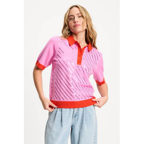 POM Amsterdam top roze met pailletten afbeelding