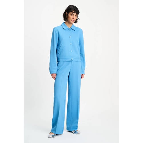 POM Amsterdam wide leg high waist broek blauw afbeelding