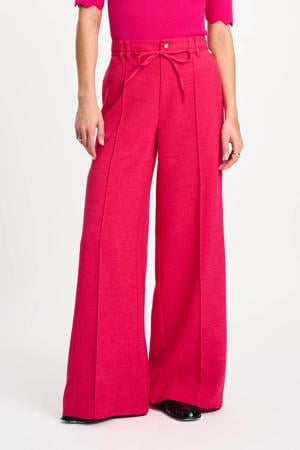 wide leg high waist broek roze