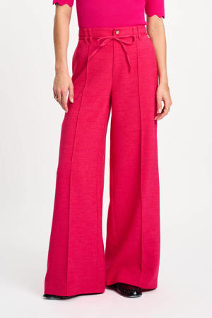 wide leg high waist broek roze