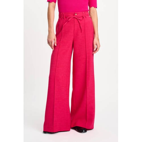 POM Amsterdam wide leg high waist broek roze afbeelding