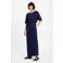 POM Amsterdam midi jurk donkerblauw