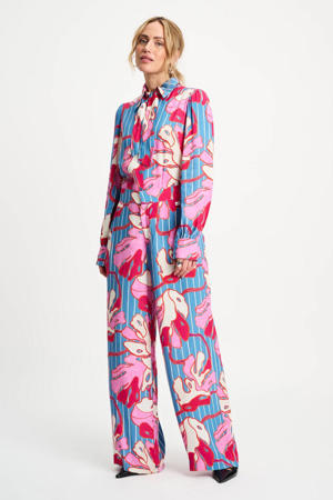 wide leg high waist broek multi