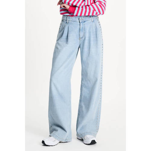 POM Amsterdam loose fit jeans light blue denim afbeelding