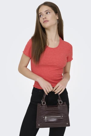 cropped top rib gebreid