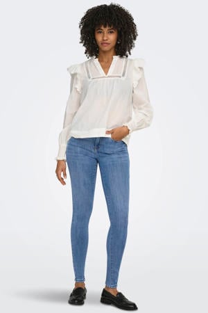Onlpower Mid Waist Push Up Ank Det Dnm skinny jeans medium blue denim