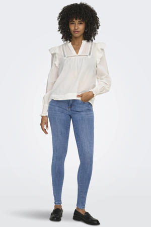 Onlpower Mid Waist Push Up Ank Det Dnm skinny jeans medium blue denim