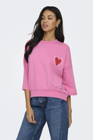 sweater met backprint roze