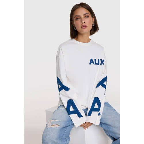 Alix the Label longsleeve met backprint ecru afbeelding
