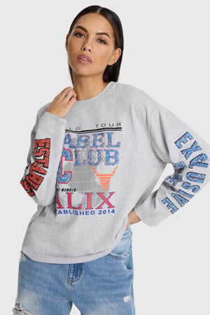 longsleeve grijs met glitter