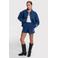Alix the Label wide leg regular waist broek met krijtstreep blauw