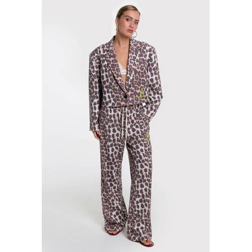 Alix the Label straight regular waist broek bruin afbeelding