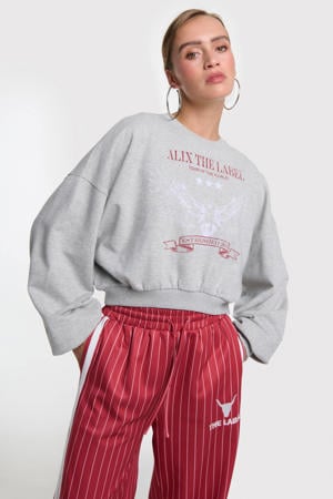 sweater met backprint grijs