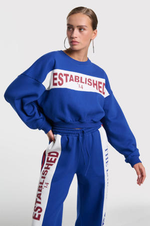 sweater met backprint blauw
