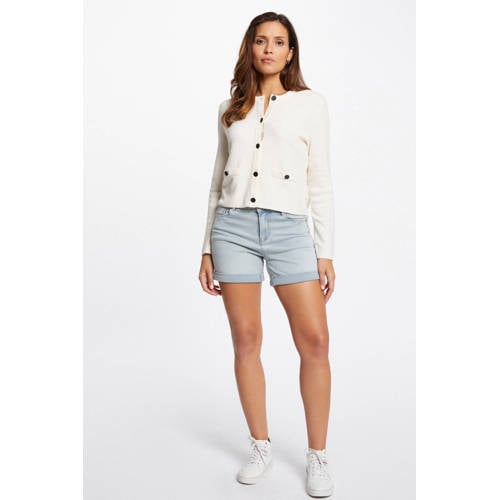 Morgan straight high waist short light blue denim afbeelding