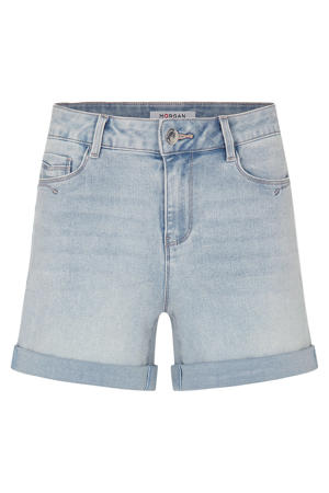 straight high waist short light blue denim