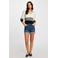Morgan straight high waist short medium blue denim