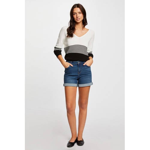 Morgan straight high waist short medium blue denim afbeelding