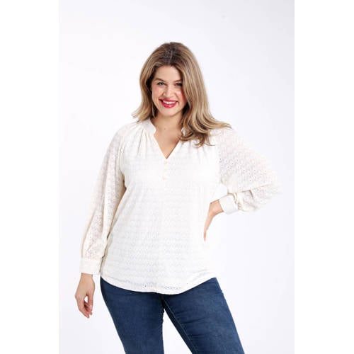 Paprika blousetop ecru afbeelding