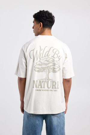 relaxed T-shirt met backprint ecru