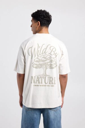 relaxed T-shirt met backprint ecru