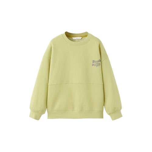Mango Kids sweater met backprint geel afbeelding