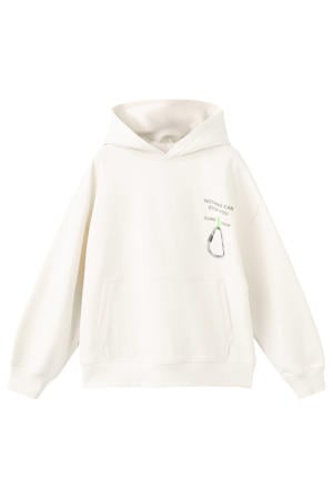 hoodie met backprint ecru