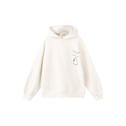 Mango Kids hoodie met backprint ecru afbeelding