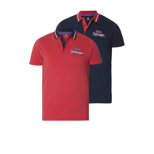 Jan Vanderstorm +FIT Collectie oversized polo Plus Size TEOFIL rood - (set vanÂ 2) afbeelding