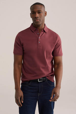 slim polo donkerrood