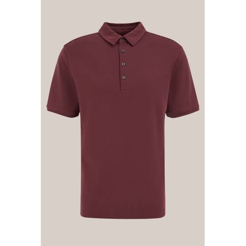 WE Fashion slim polo donkerrood afbeelding