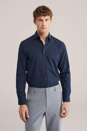 regular casual overhemd donkerblauw