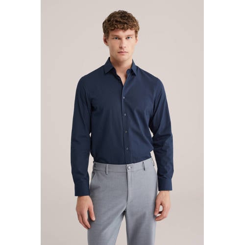 WE Fashion regular casual overhemd donkerblauw afbeelding