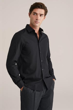 regular casual overhemd zwart