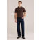 WE Fashion slim polo donkerbruin
