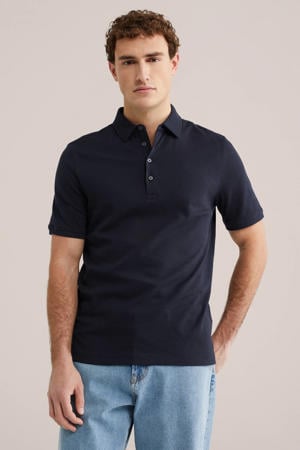 slim polo donkerblauw