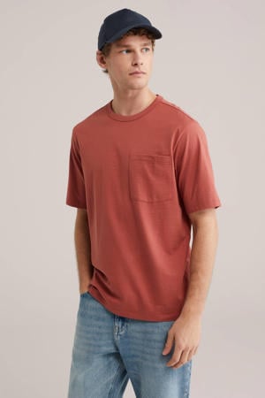 relaxed T-shirt koraalrood