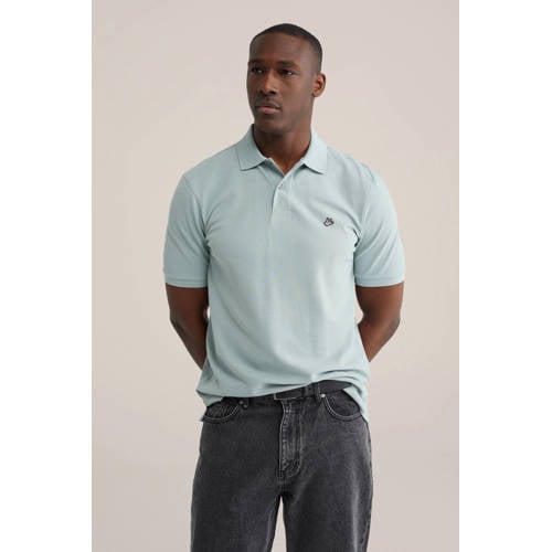 WE Fashion regular polo grijsgroen afbeelding