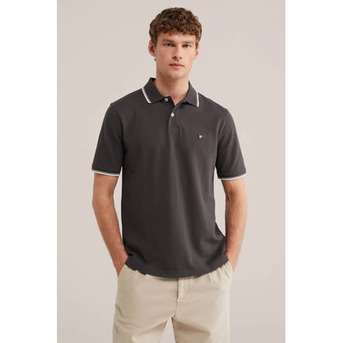 WE Fashion regular polo zwart afbeelding