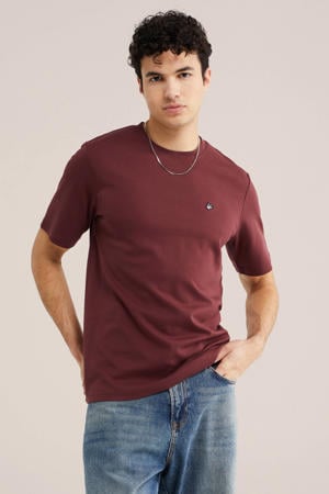 regular T-shirt donkerrood