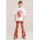 WE Fashion flared legging oranje/roze/groen