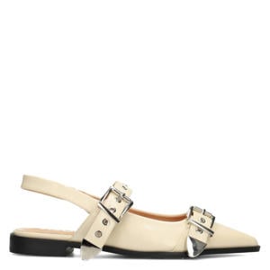 Julie lak slingback loafers ecru