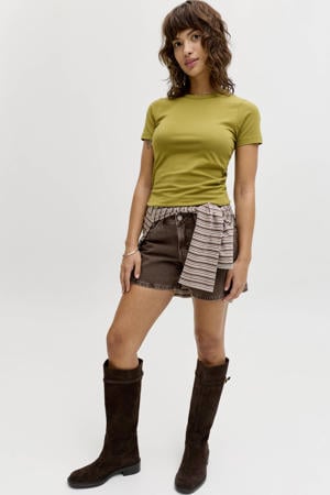 denim regular waist short bruin