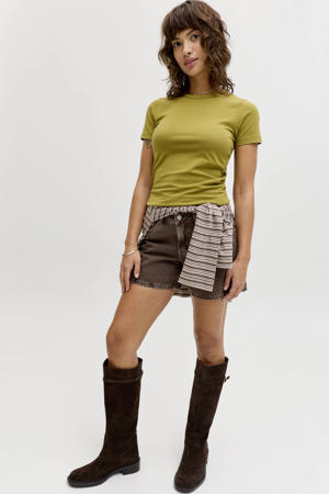 denim regular waist short bruin