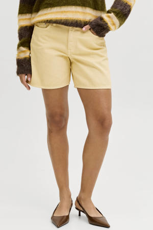 denim regular waist short lichtgeel