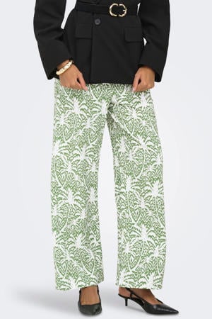 straight regular waist casual broek groen